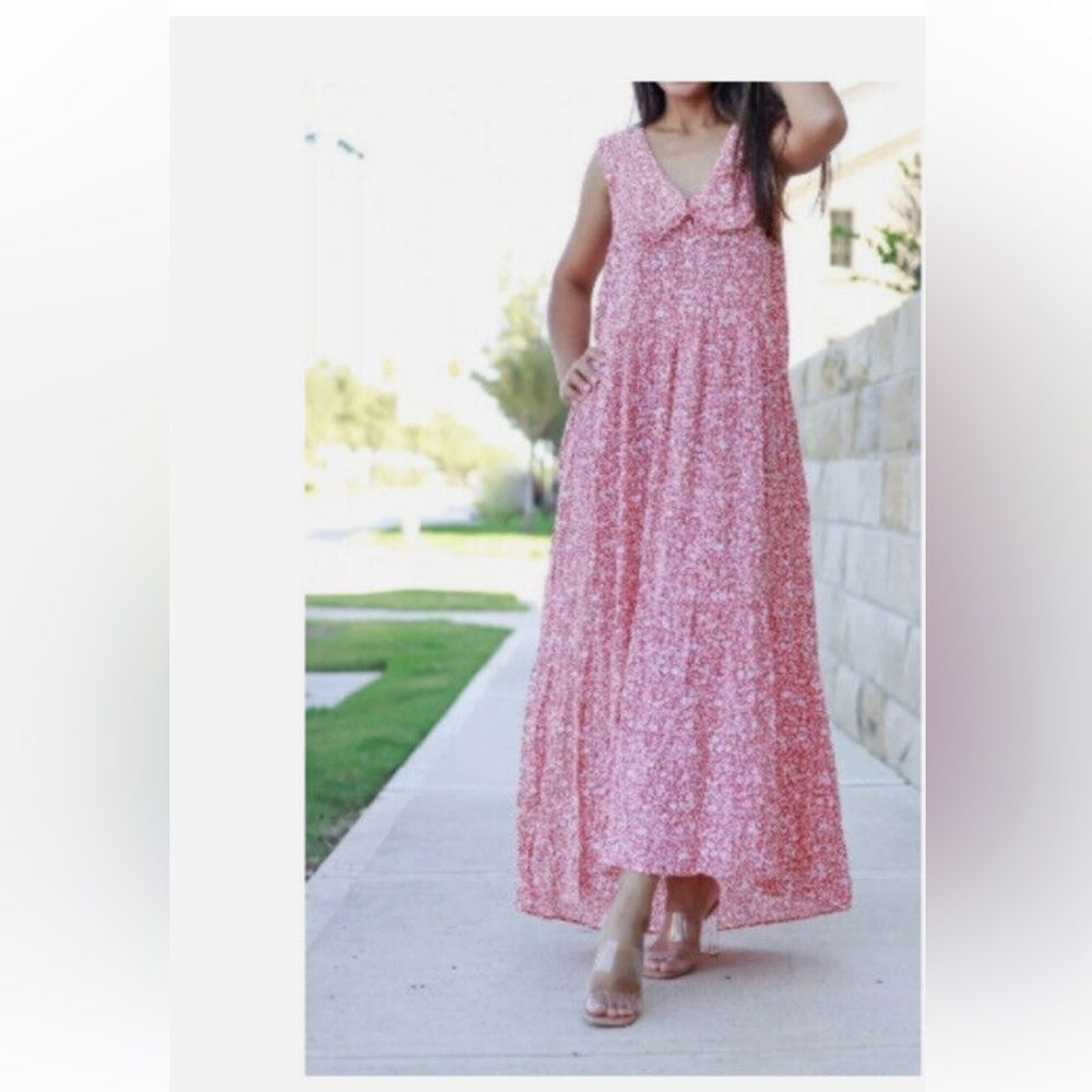 Zara Pink Floral Maxi Dress